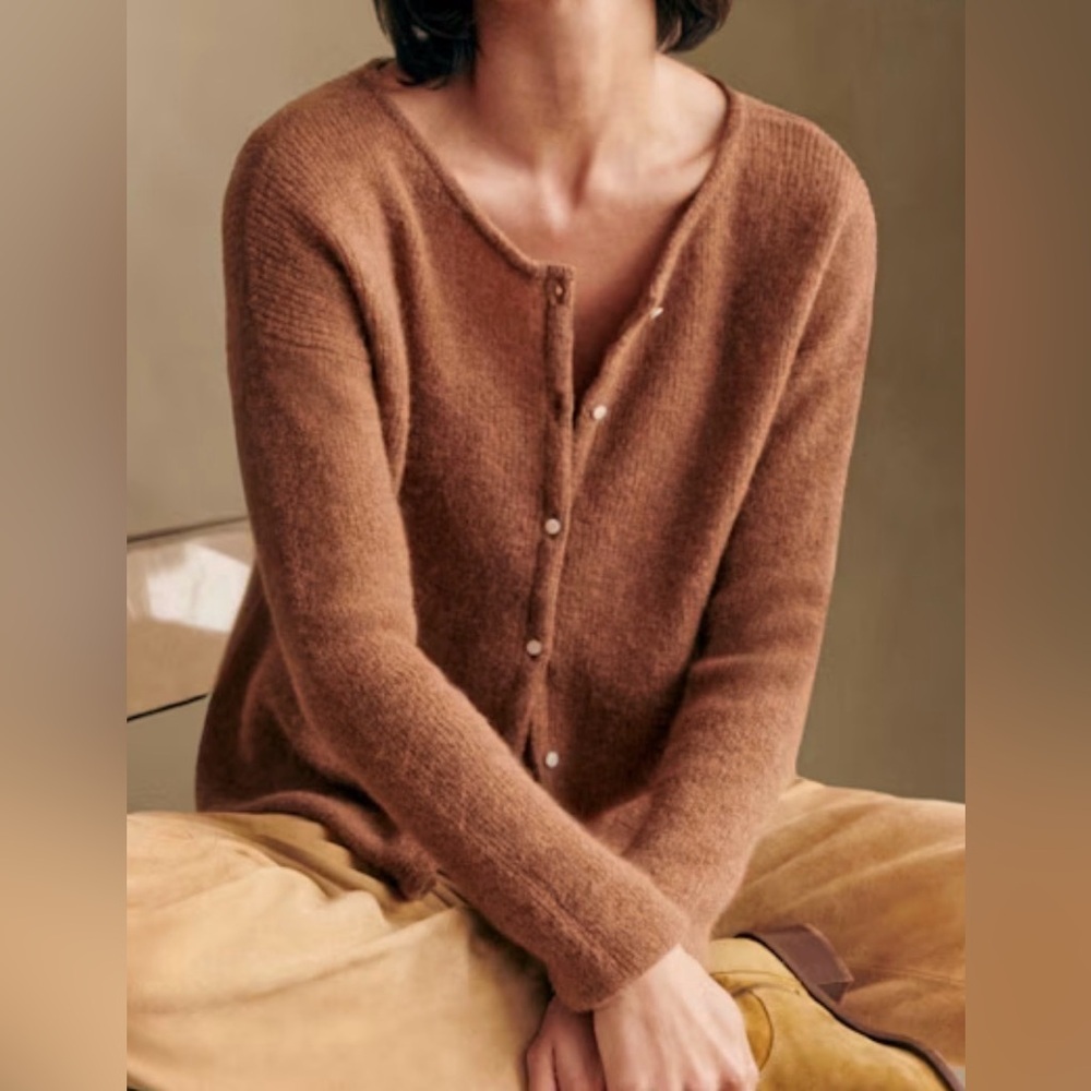 Sezane Gaspard Cardigan Camel Size XS - Picture 2 of 8